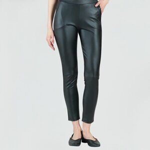 CLARA SUN WOO black faux leather skinny pants with pockets